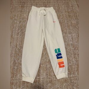 Nike Women’s Retro White Joggers with Multicolor Logo
